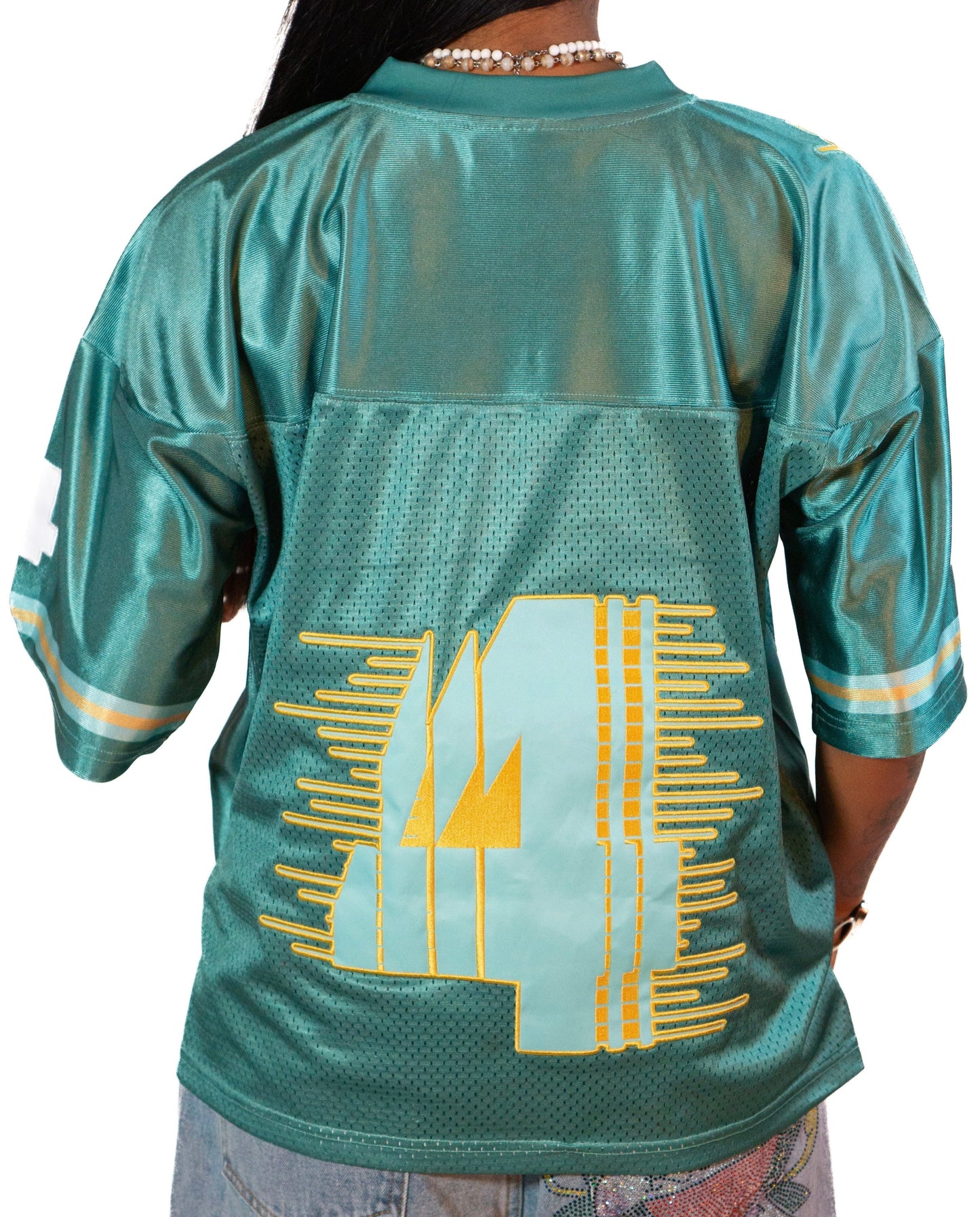 T4F Football Jersey-Green/Yellow/Aqua