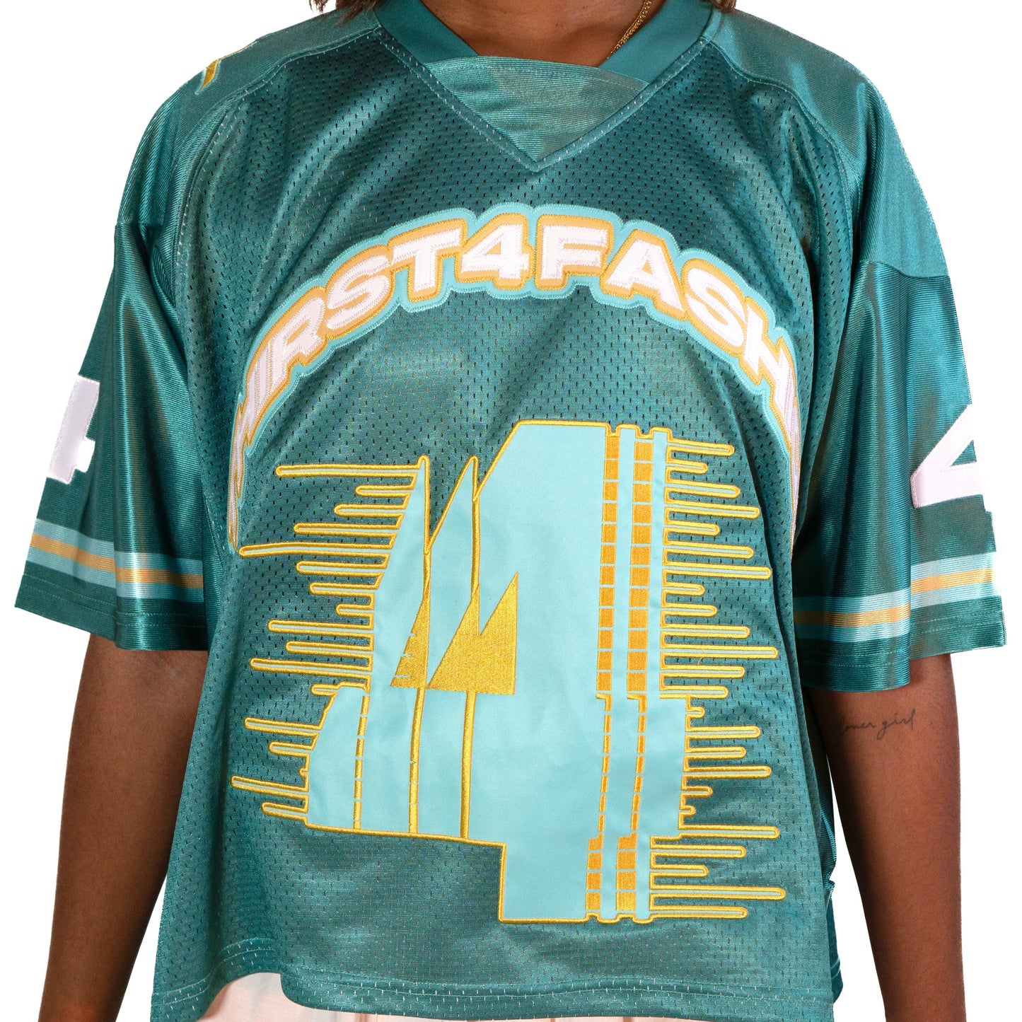 T4F Football Jersey-Green/Yellow/Aqua